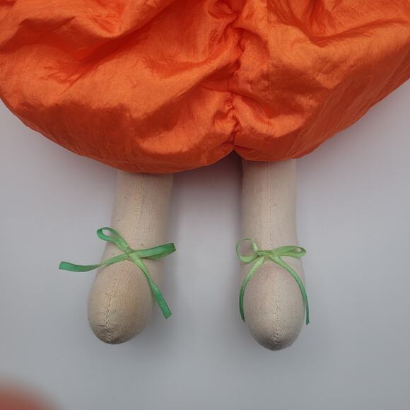 Vintage Halloween Nostalgic Bunny Rabbit Dressed As Pumpkin Outfit Puffy Plush - Picture 4 of 7